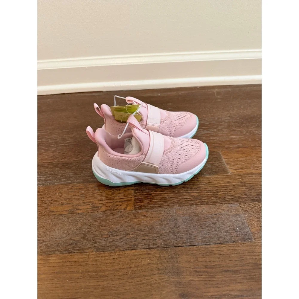 All in Motion Gennie Sneakers Kids Pink Mint Green Slip On Athletic Shoes Size 9